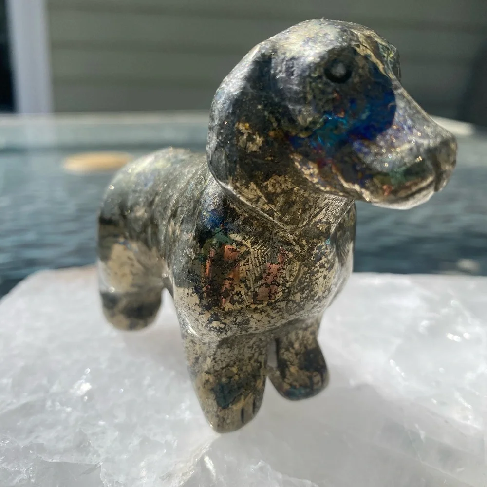 Pyrite Daschund Figurine